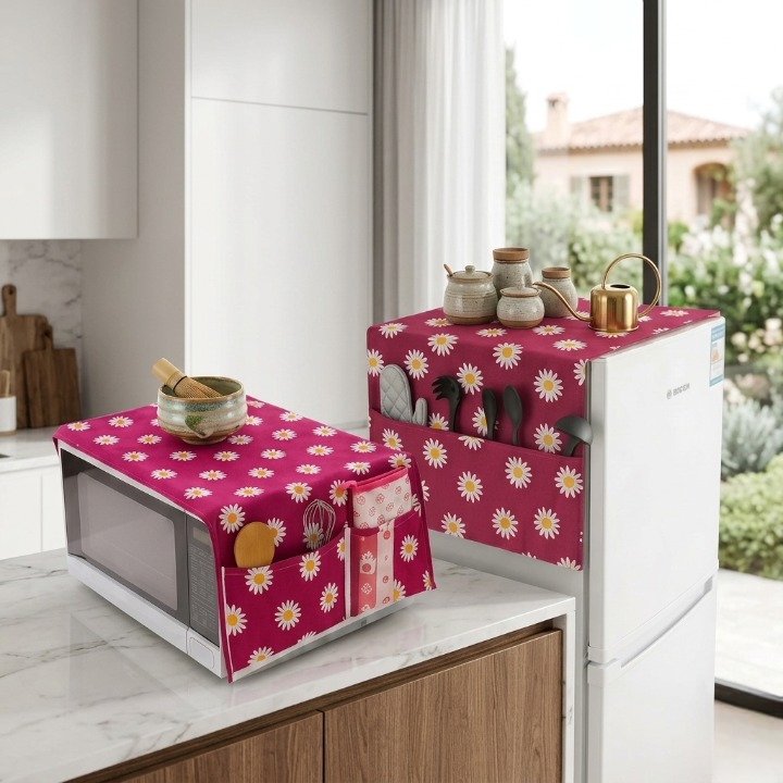 Microwave Oven & Refrigerator Top Cover Combo Pack