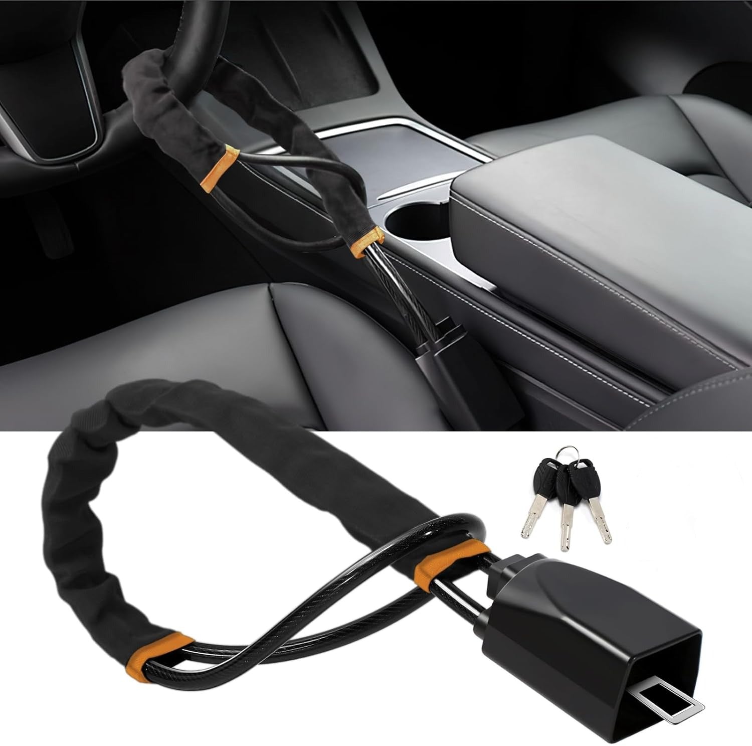Car Steering Lock with Seat Belt